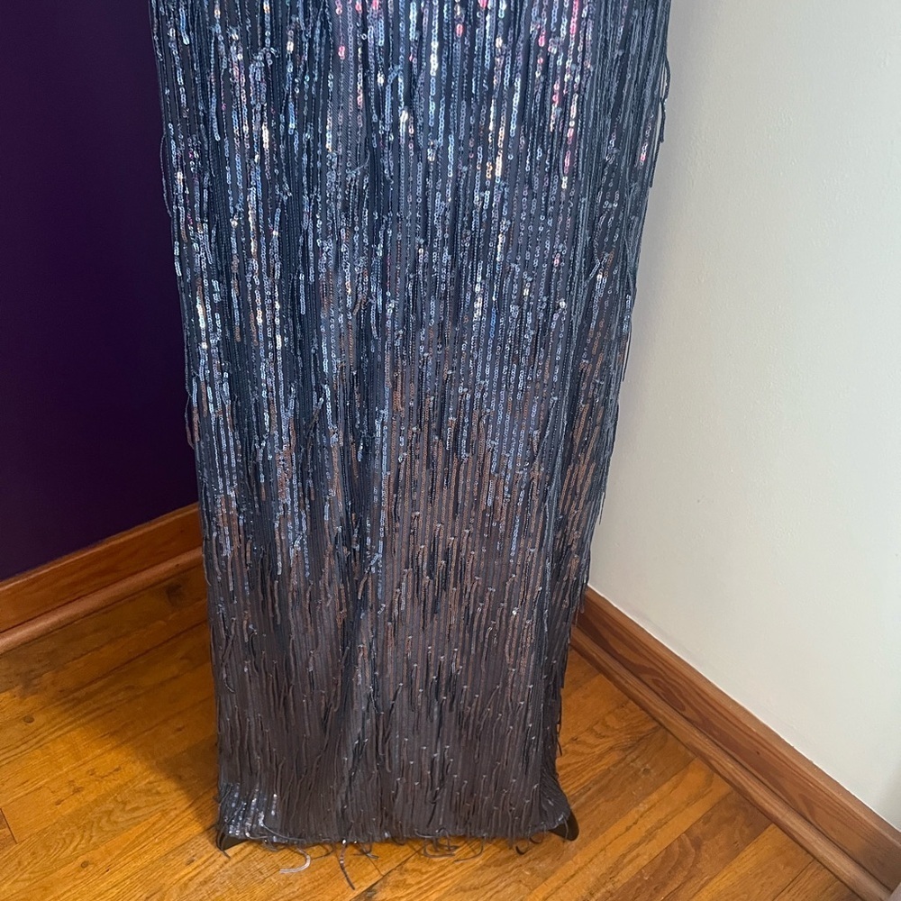 R&M Richards Sleeveless Sequin Fringe Dress - Picture 9 of 12